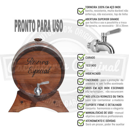 Barril De Jequitibá 20 Litros -(Personalizamos nome)