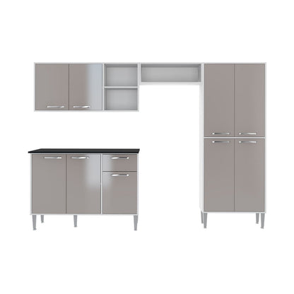 Armário De Cozinha Compacta Xangai Plus Multimóveis Branco/Fumê