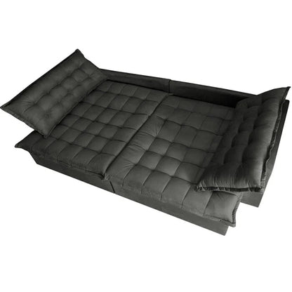 Sofá Retrátil Reclinável e Cama 2,35m Cama inBox Flex Suede Velusoft Cinza